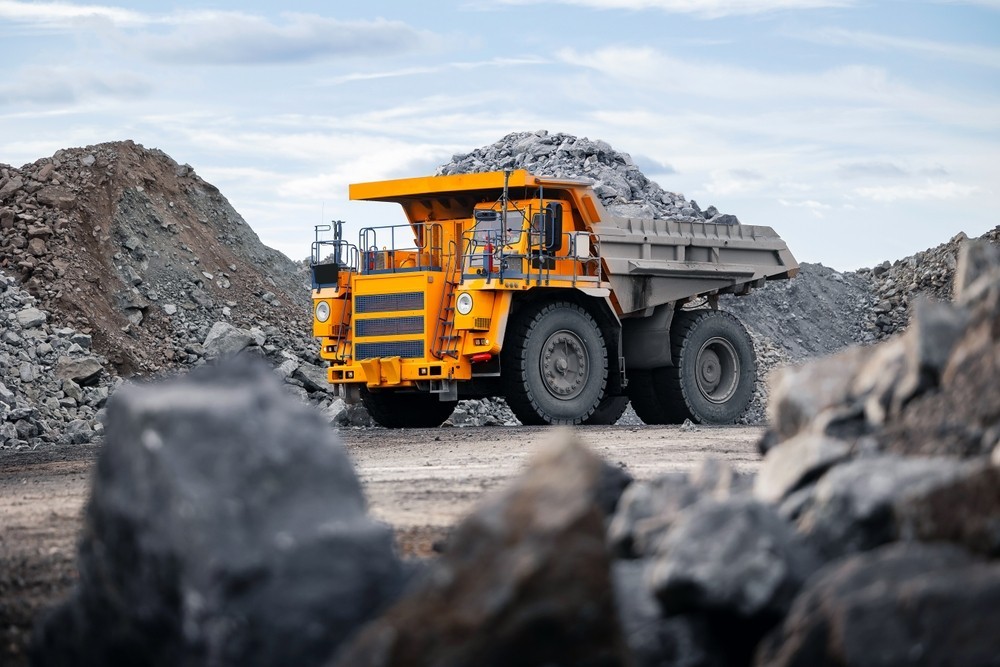 dump truck in a construction site