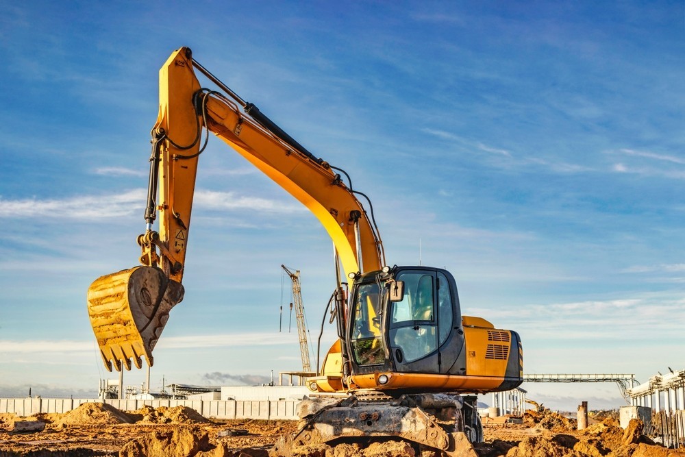 single excavator digging the ground