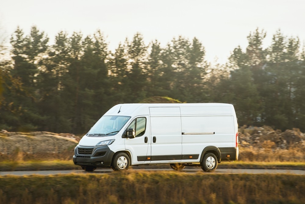 utility vehicle out on the road