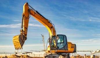 single excavator digging the ground