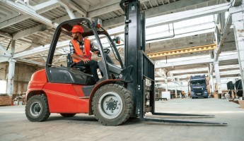 forklift in a warehouse
