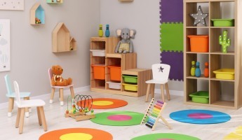 A decorated nursery that is empty