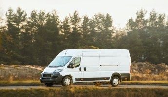utility vehicle out on the road