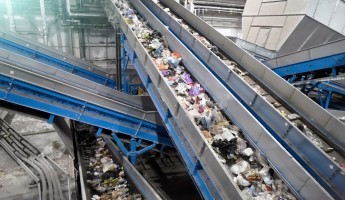 Waste conveyor belt line
