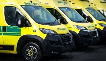 A fleet of ambulances parked up