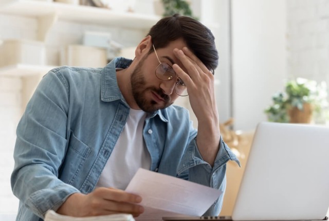 Overdue debt notification, money problems