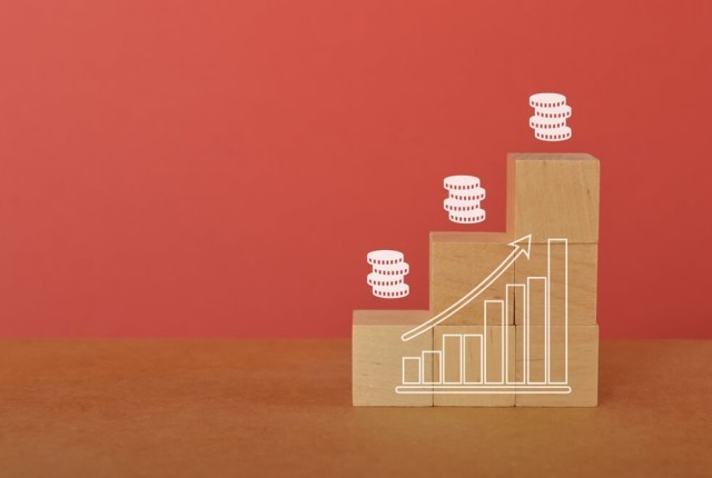 The financial data graph strategy and market chart profit money are crucial components of the business arrow up growth line circuit technology, which symbolizes the company's journey from investment 