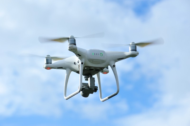 A drone in the sky