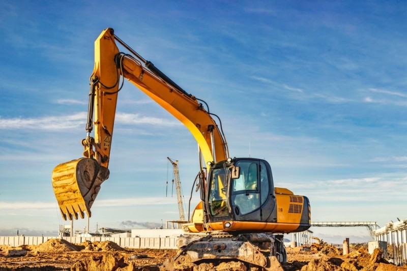 single excavator digging the ground