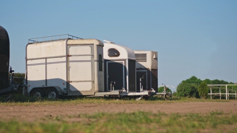Horsebox in field