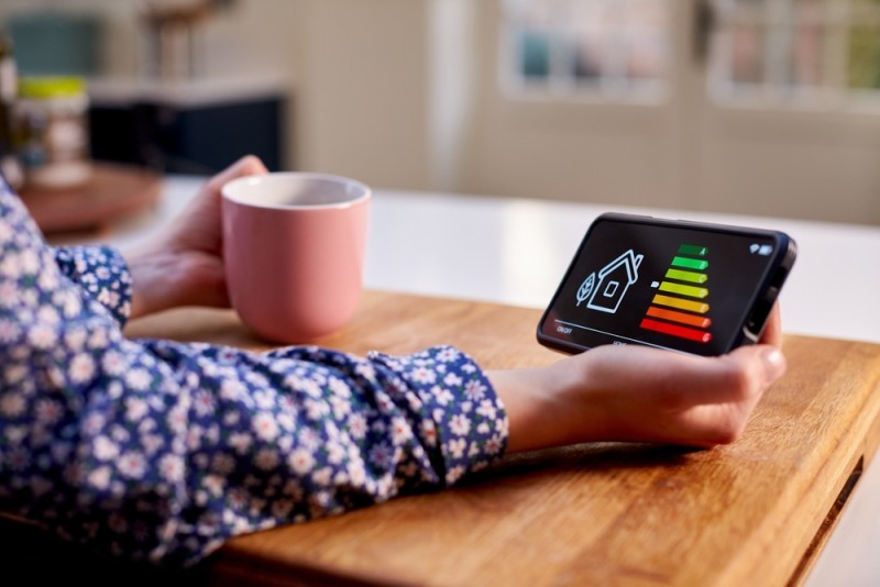 A person holding a smart meter screen
