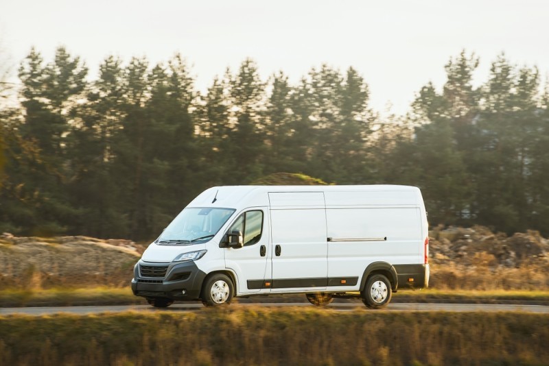 utility vehicle out on the road